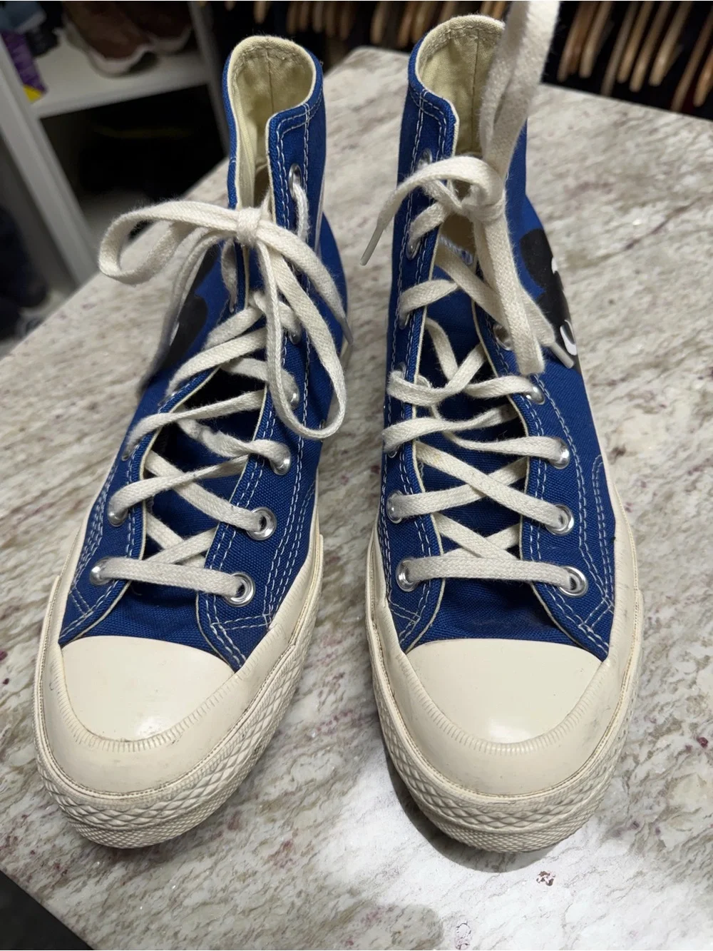 Comme des Garçons PLAY x Converse High-Top Sneakers in Blue - Picture 2 of 11